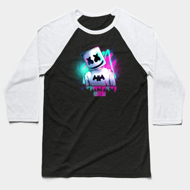 Marshmello \\ neon sound Baseball T-Shirt by DenielHast